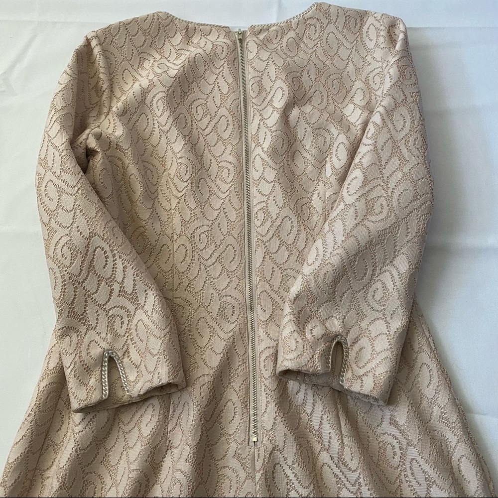 Belle Badgley Mischka gold lace overlay cocktail party dress women’s size 6 - Picture 11 of 13